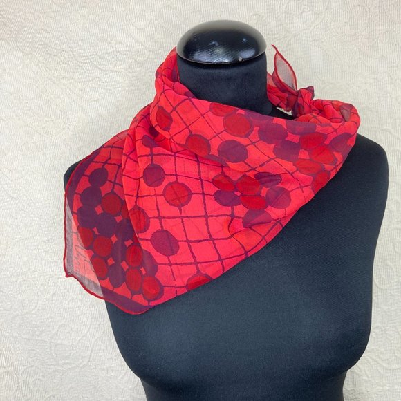 Vera Scarf Silk Chiffon Square Vintage - Picture 3 of 8